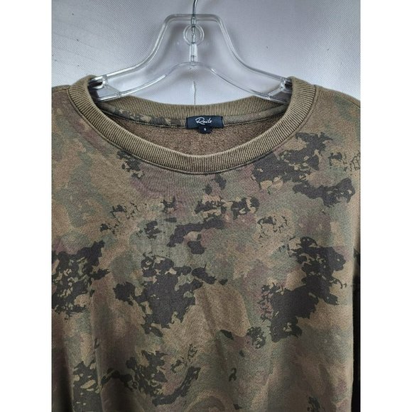 RAILS Green Pullover Drop Shoulder Reeves Knox Camo Sweatshirt Size Small - Picture 3 of 9